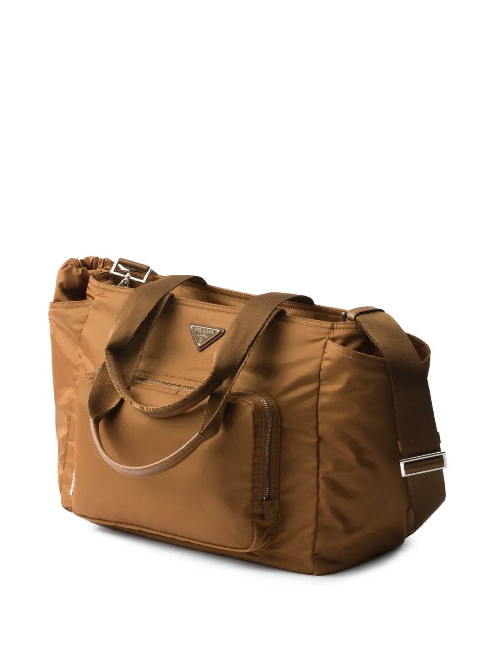 Prada Shopper met logoplakkaat Bruin