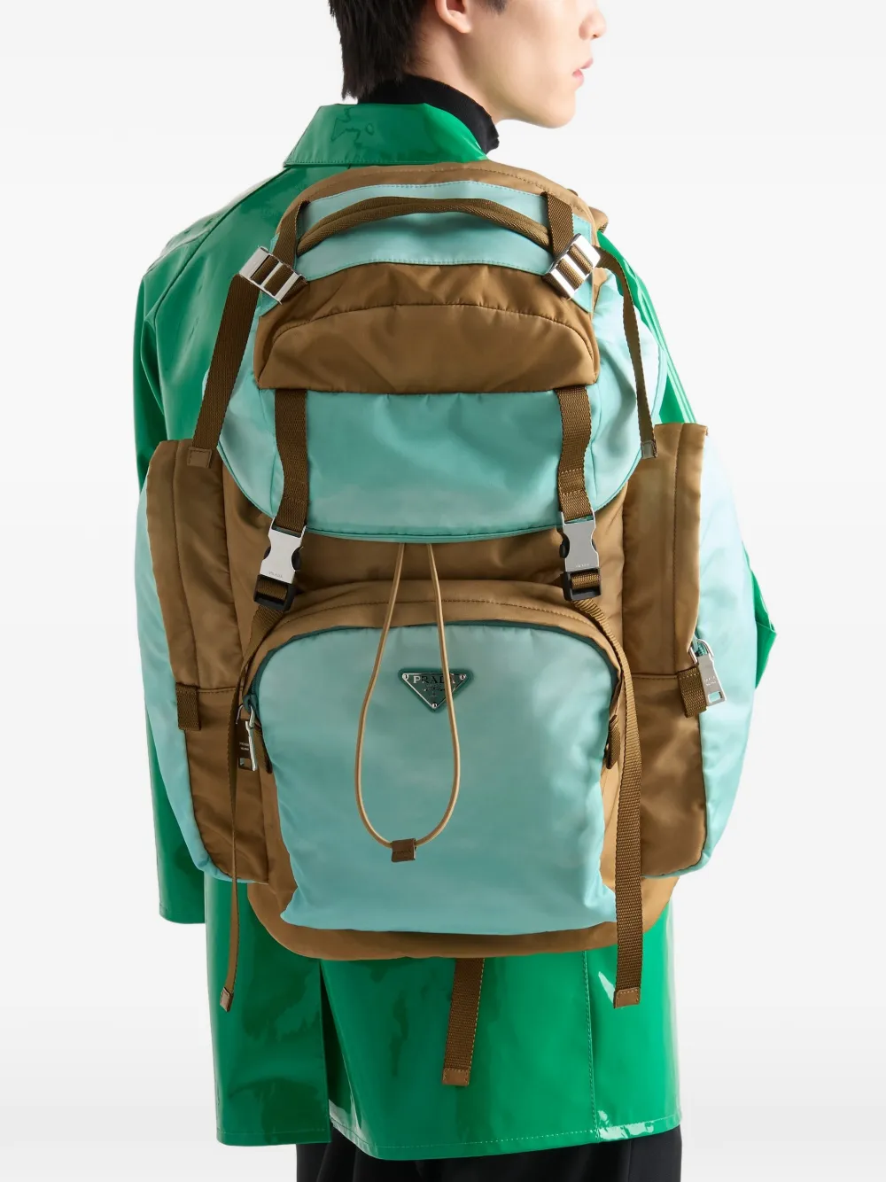  Prada Mochila Re-nylon Grande - Azul 