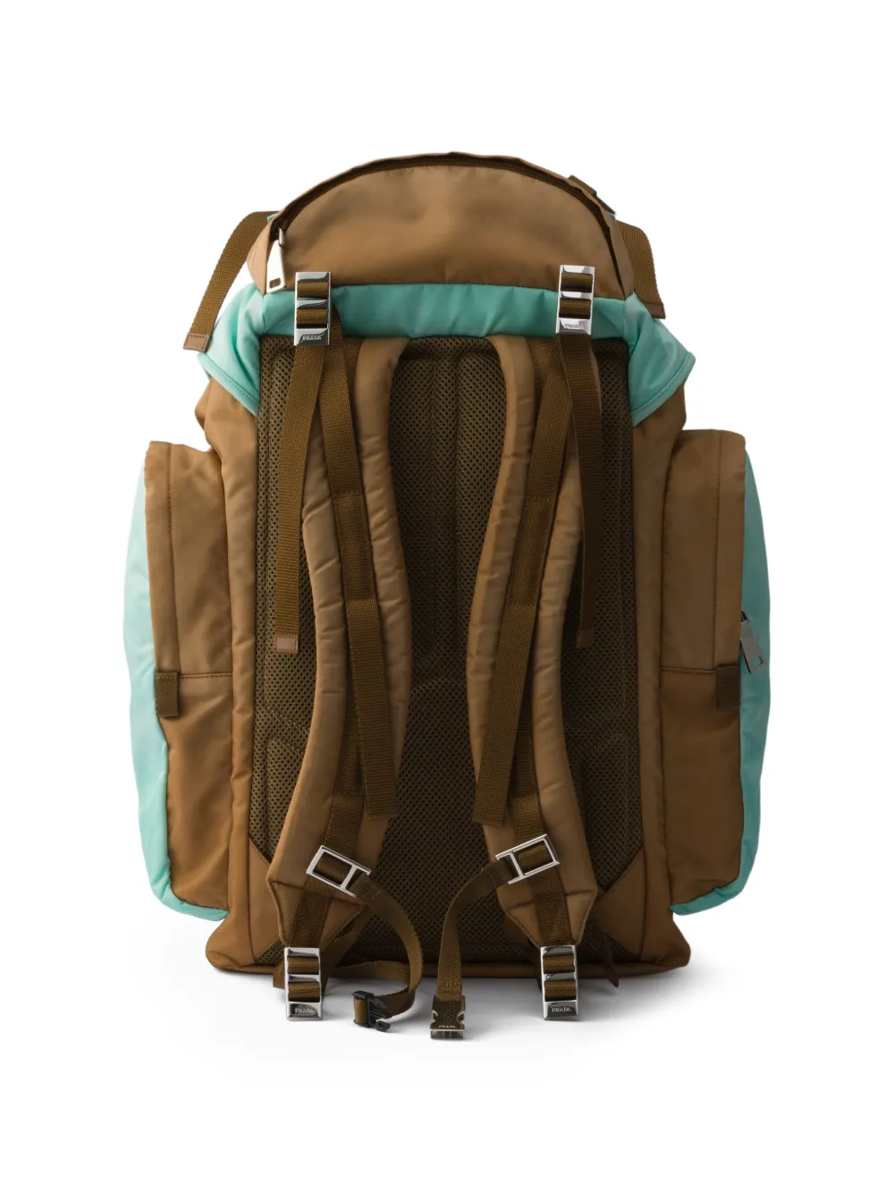 Prada Grote Re-Nylon en Saffiano leren rugzak Blauw