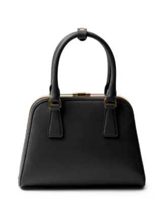 Prada Pyramid Leather Tote Bag | Black | FARFETCH