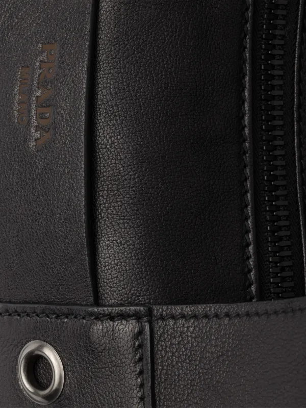Prada Route レザー ハンドバッグ L | ブラック | FARFETCH JP