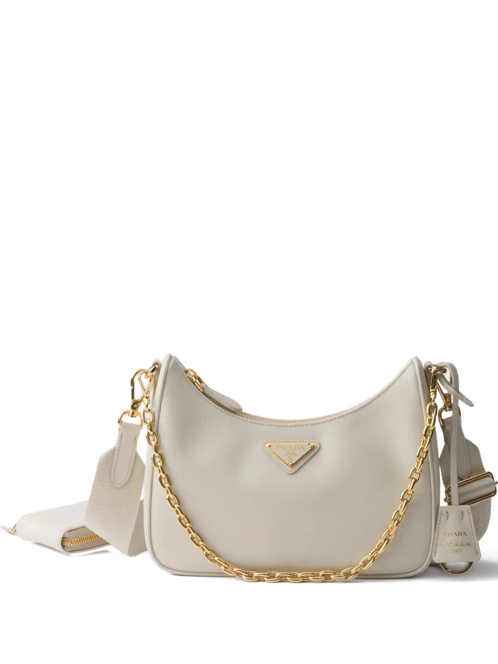 Prada Re-Edition 2005 Saffiano-leather shoulder bag - Toni neutri