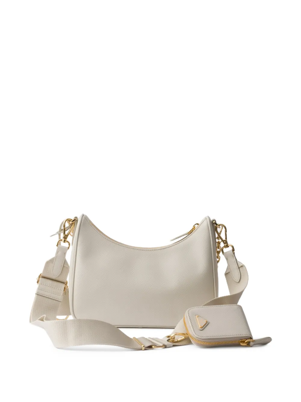  Prada Re-edition 2005 Leather Shoulder Bag - Neutrals 
