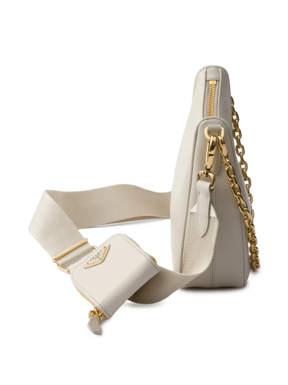 Prada Re-Edition 2005 leren schoudertas Beige