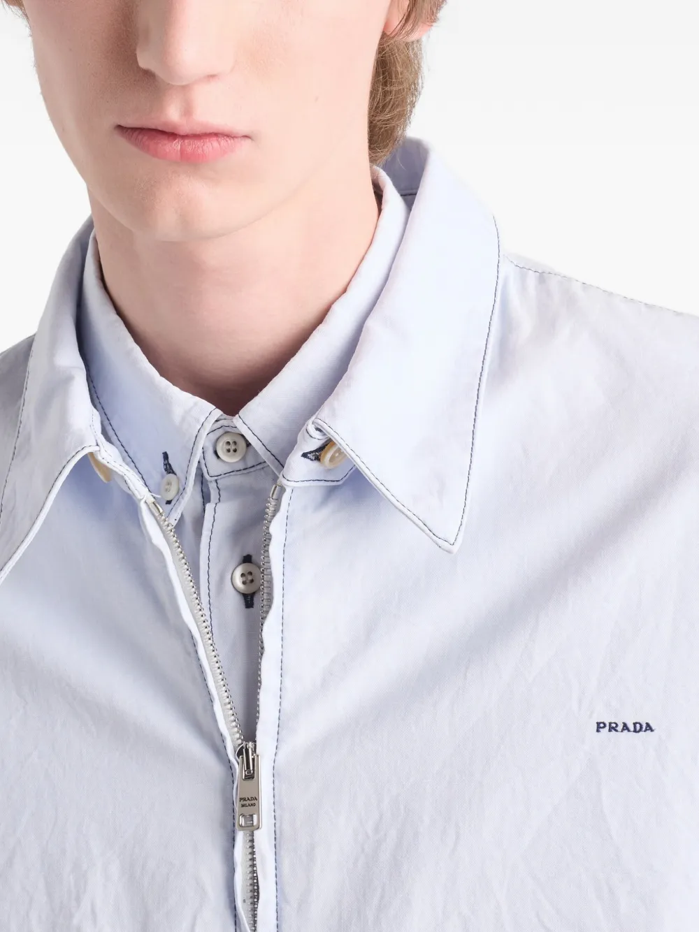 Prada Chambray overhemd Blauw