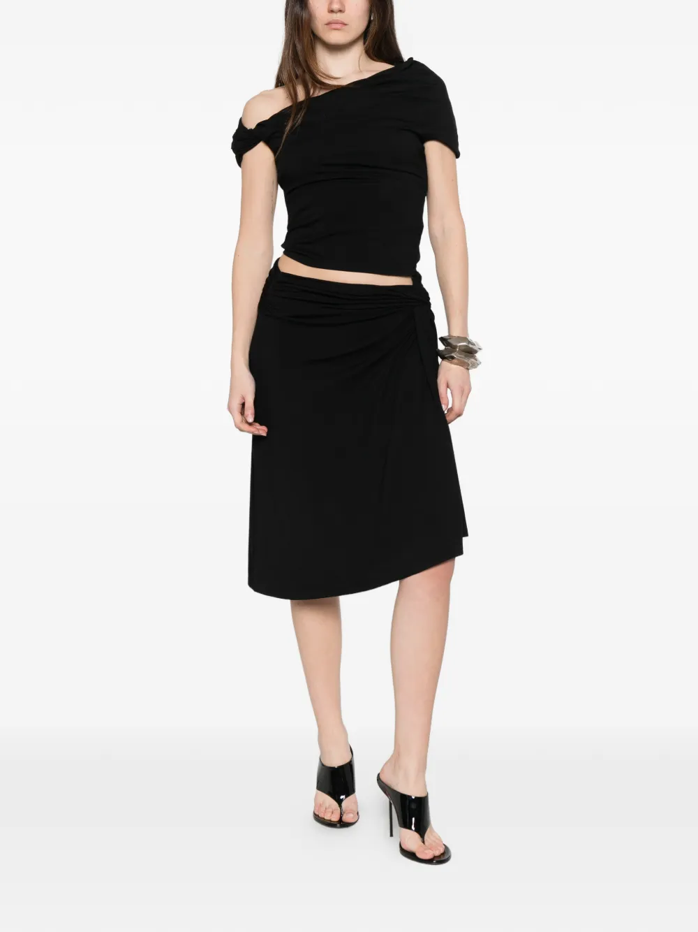  Paris Georgia Top Ida Drapeado - Negro 