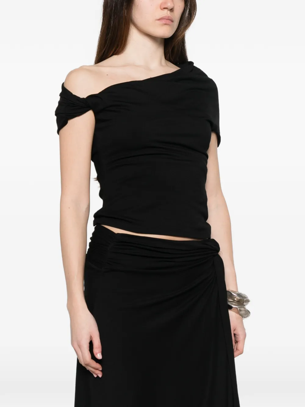  Paris Georgia Top Ida Drapeado - Negro 