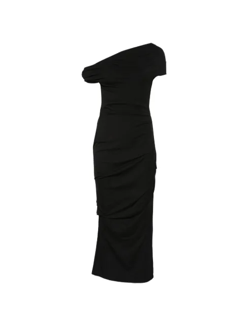 Paris Georgia vestido midi con hombro descubierto