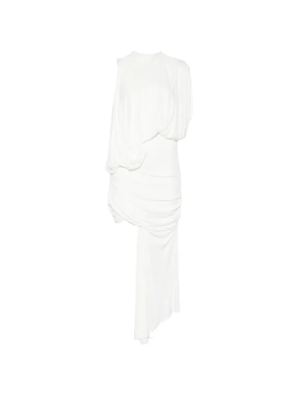 christopher esber white dress Maxi creating a sense of movement against the fitted mini silhouette Christopher Esber 'Cumulus Tucked' dress