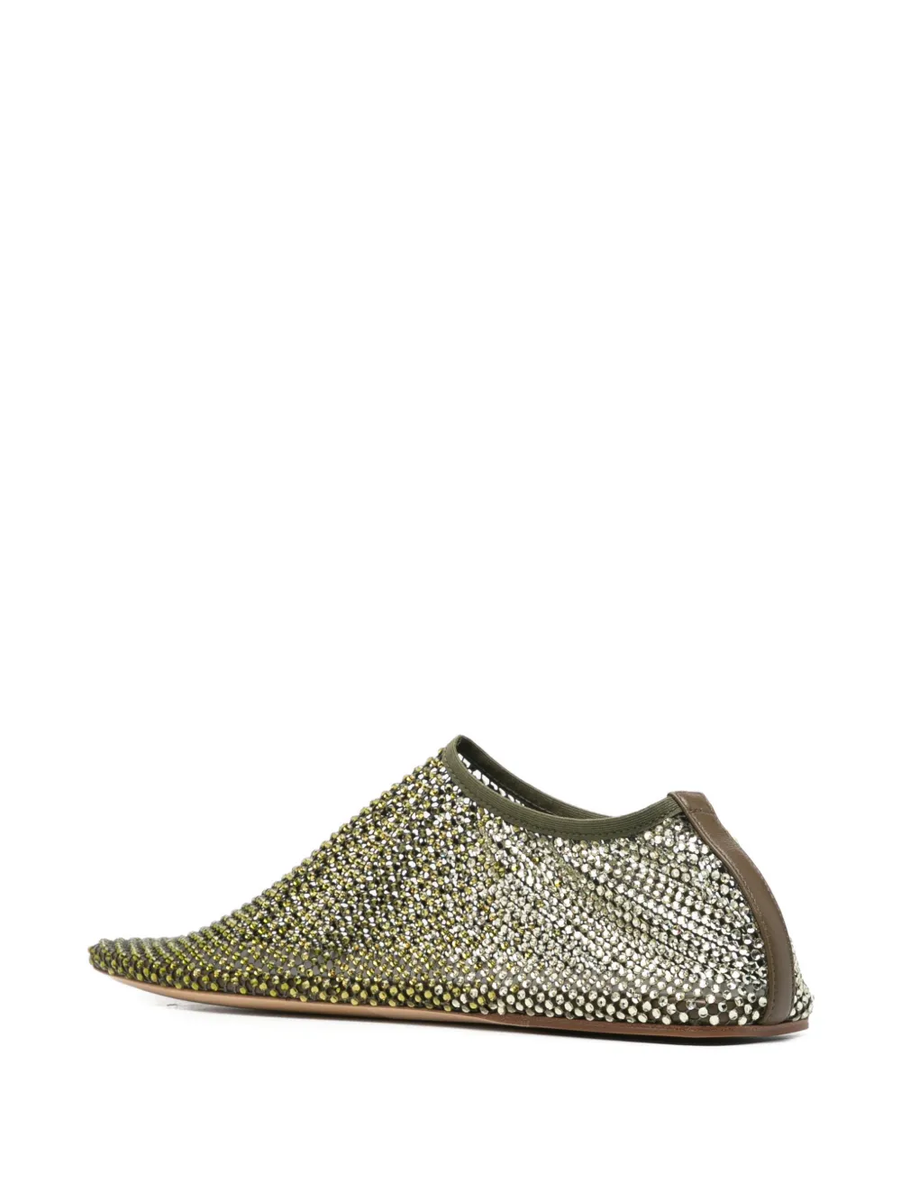 Christopher Esber Minette crystal-embellished ballet flats Groen