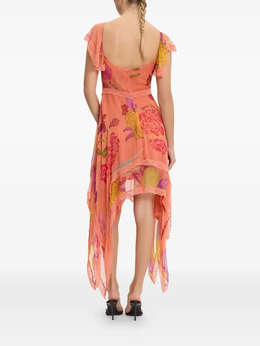 Donde Esteban Guava Flores mini-jurk Oranje