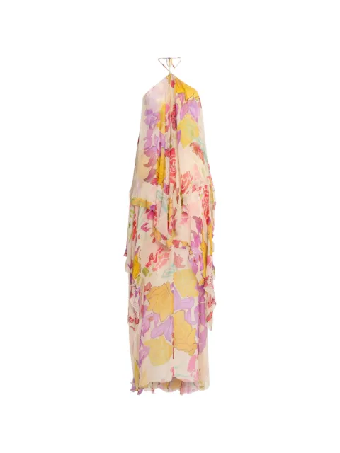 Donde Esteban Flores halter-neck maxi dress