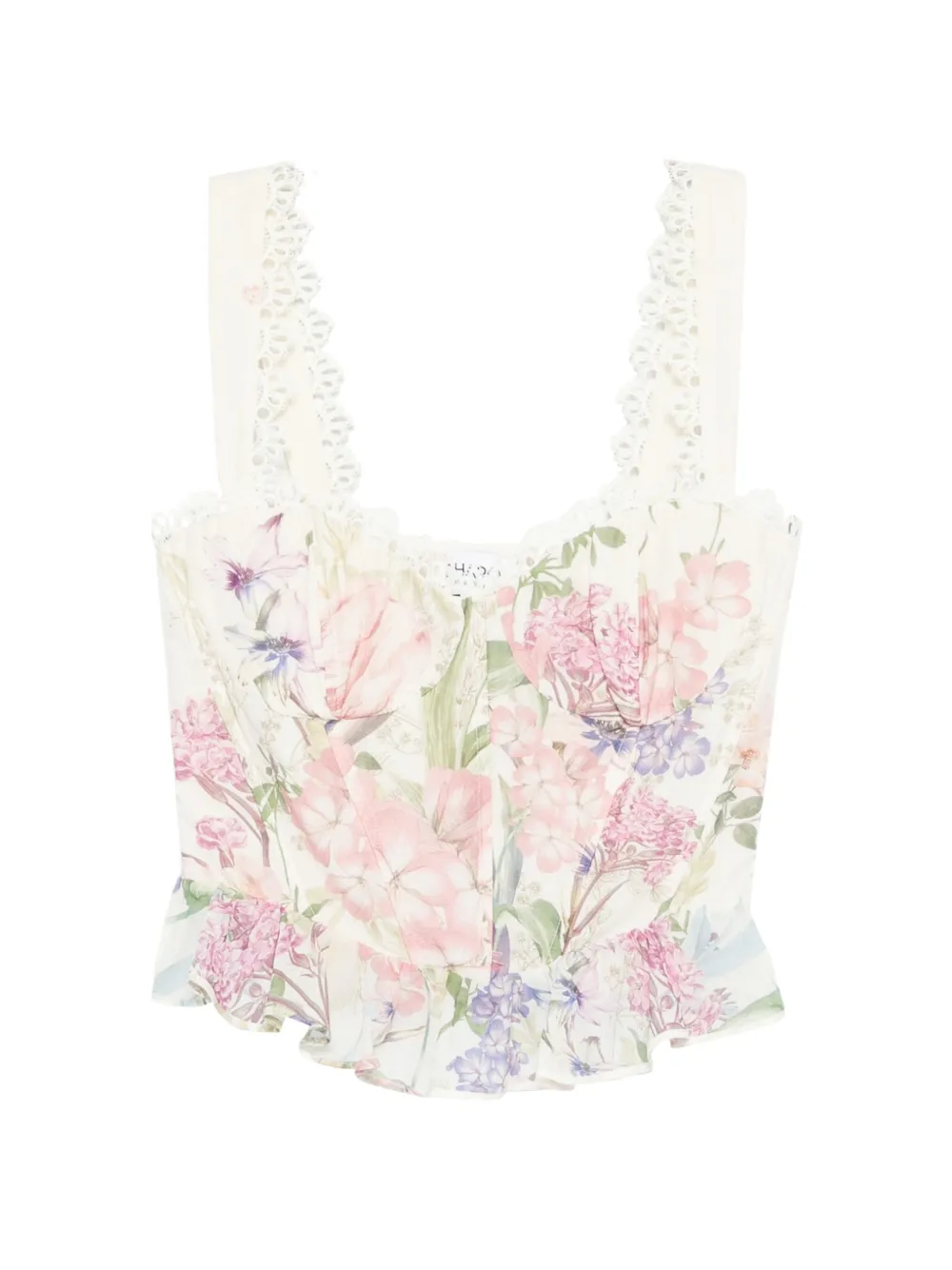 Charo Ruiz Floret Top In Neutral