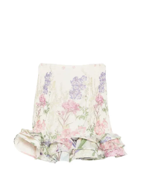 Charo Ruiz Ibiza Turma ruffled-hem floral mini skirt