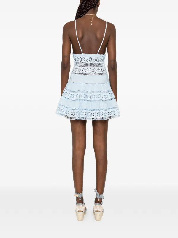 charo ruiz ibiza isca mini dress Charo Ruiz Ibiza Isca broderie-anglaise Mini Dress | Blue