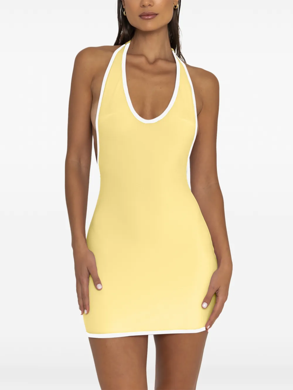  Fae Swim Ava Halterneck Mini Dress - Yellow 