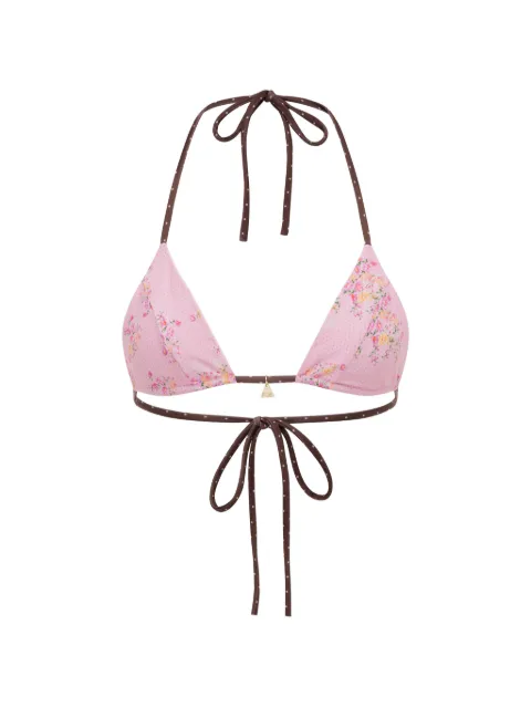 FAE SWIM Honey reversible floral-print bikini top