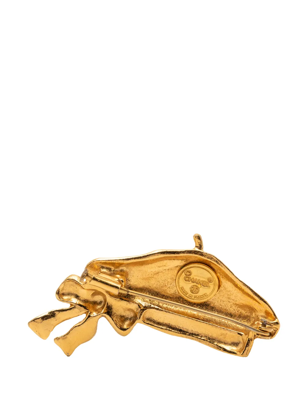 20th Century Gold Plated Beret Hat Brooch Costume Brooch