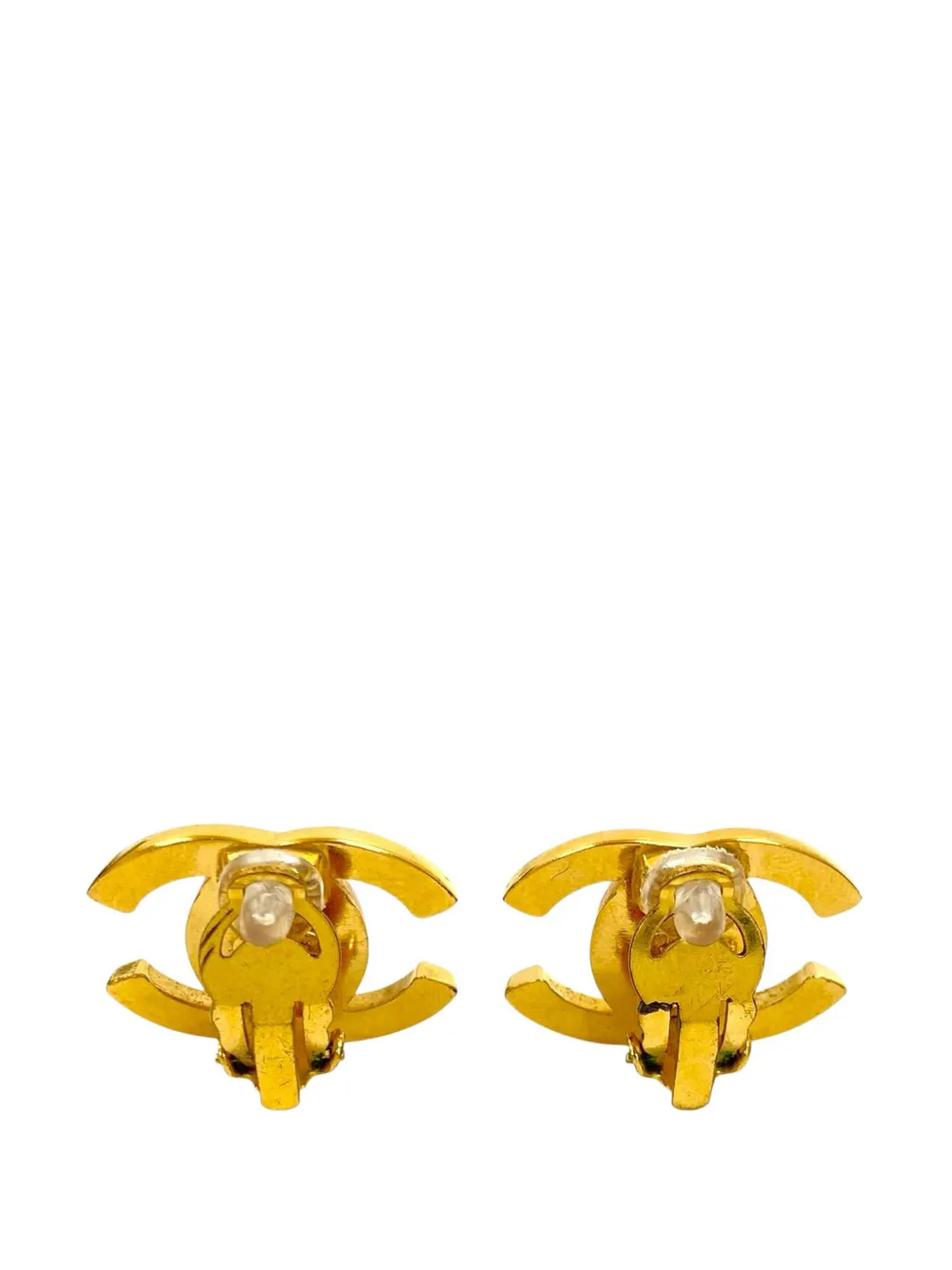 CHANEL Pre-Owned Orecchini a clip CC placcati in oro con dettaglio a girello 1995 | Image 2