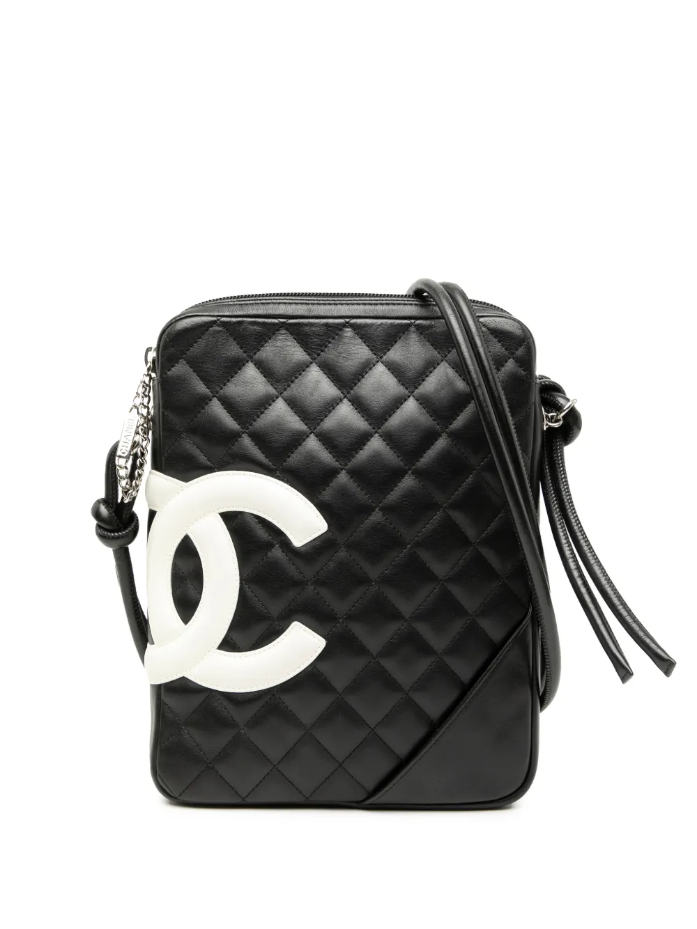 CHANEL Pre-Owned Borsa a tracolla Cambon Ligne in pelle di agnello 2004-2005 - Nero