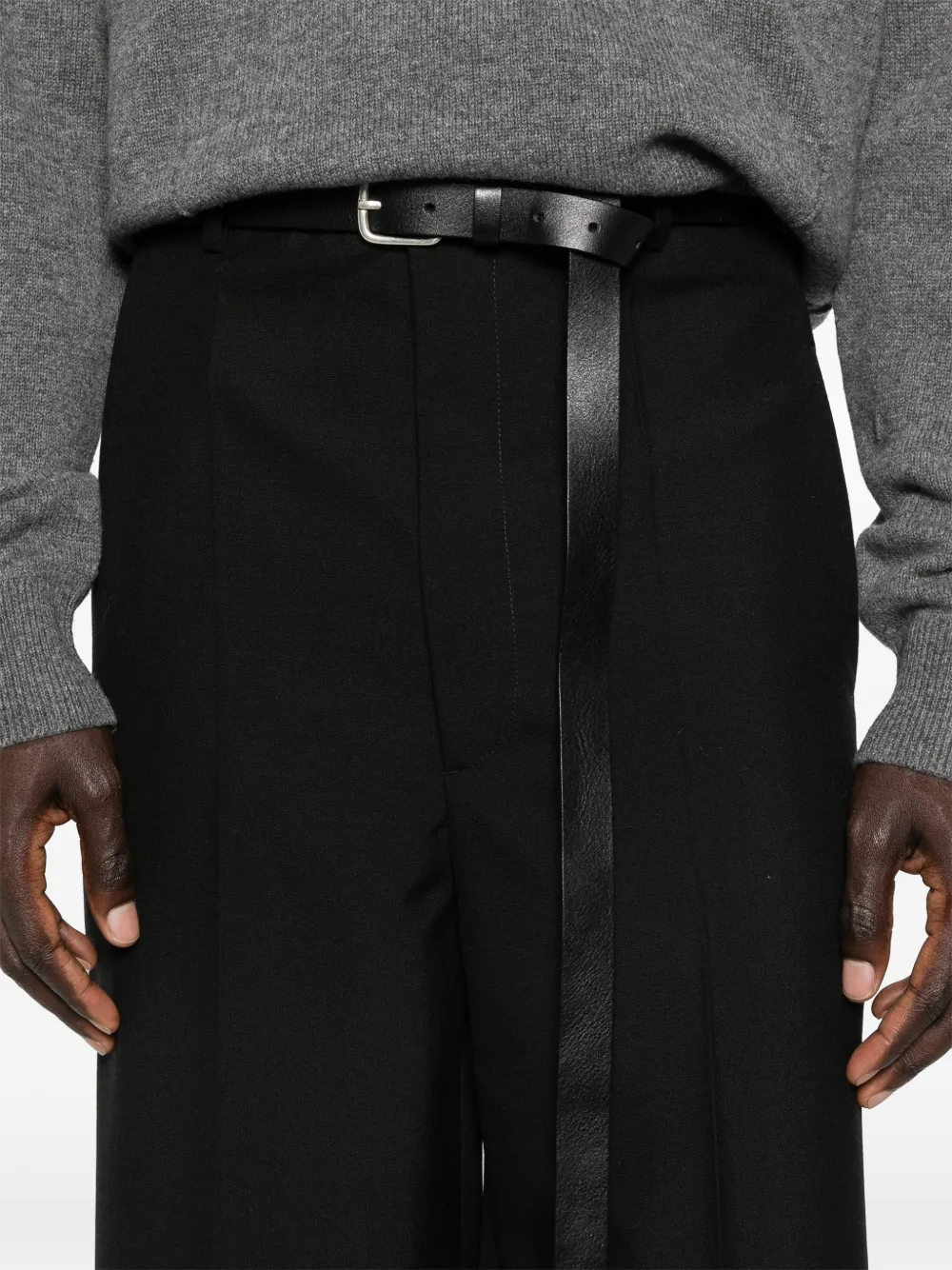 Jil Sander Broek met riemlussen Zwart