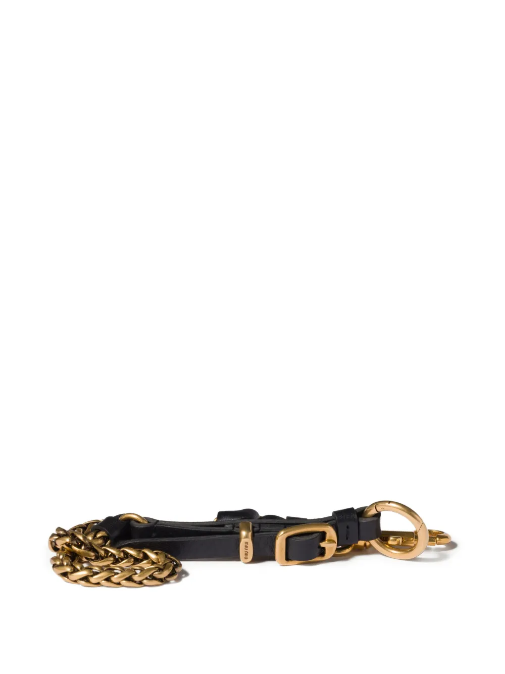  Miu Miu Logo-engraved Keyring - Gold 