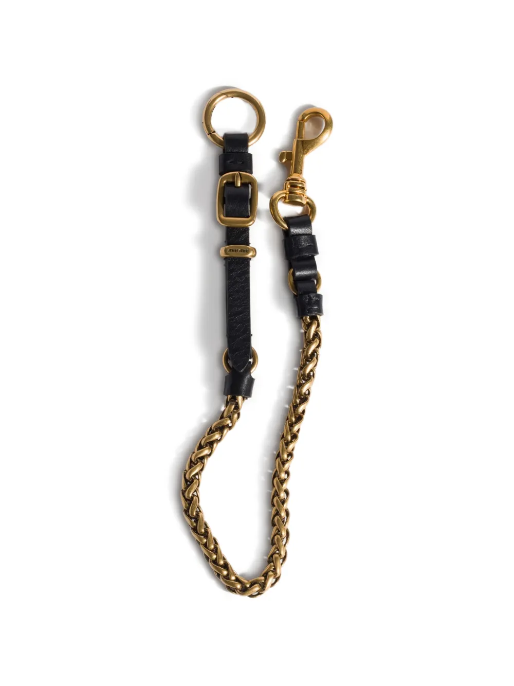 Miu Miu Portachiavi con logo inciso - Oro