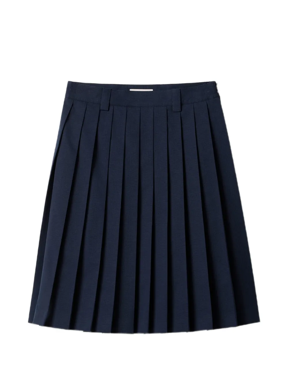 Miu Miu pleated logo-embroidered midi skirt - Blu