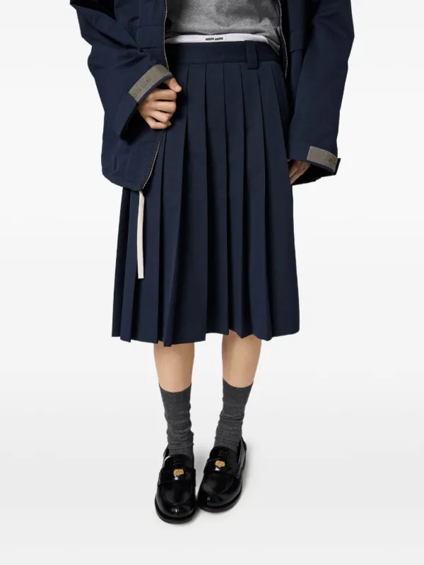 Miu Miu プリーツ スカート | ブルー | FARFETCH JP