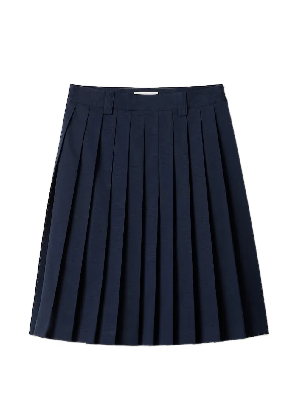 Miu Miu pleated logo-embroidered midi skirt - Blau