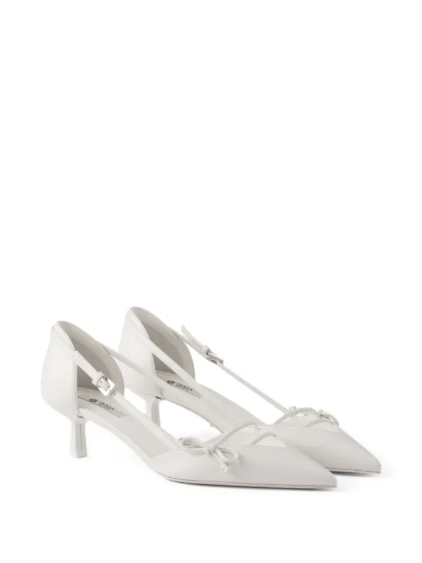 Prada open-side Leather Pumps | White | FARFETCH