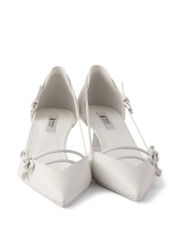 Prada open-side Leather Pumps | White | FARFETCH