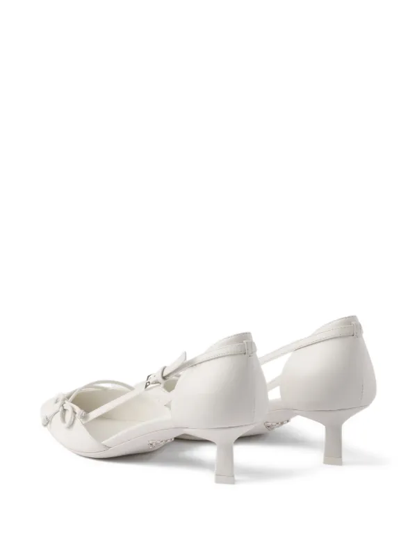 Prada open-side Leather Pumps | White | FARFETCH