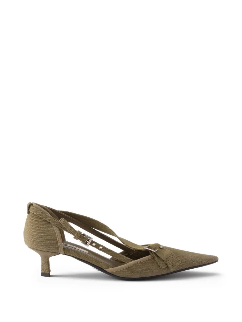Prada Canvas pumps met puntige neus Groen