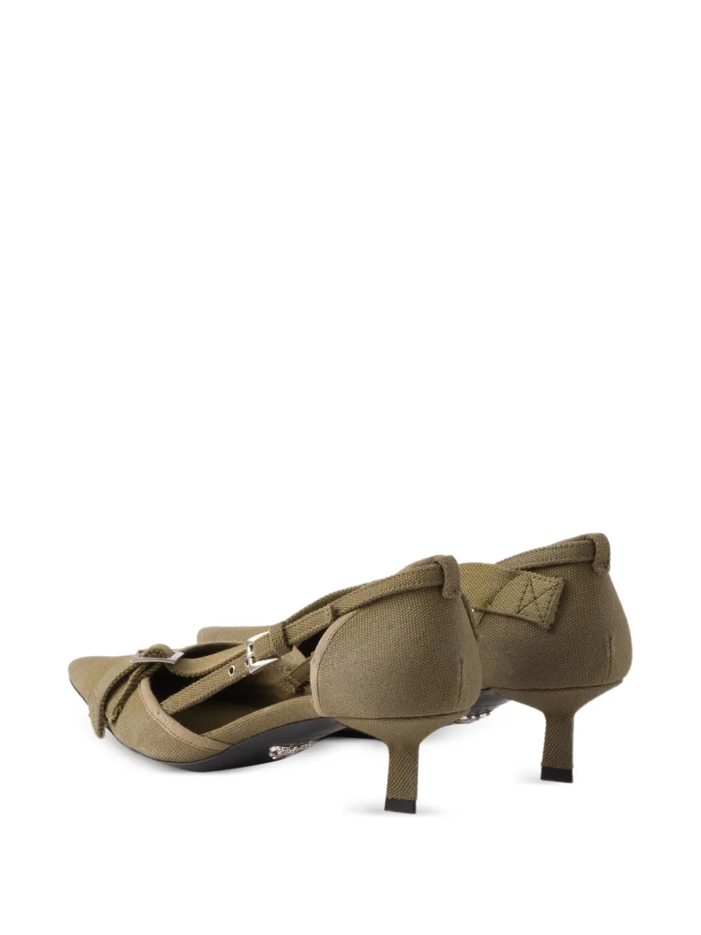 Prada Canvas pumps met puntige neus Groen