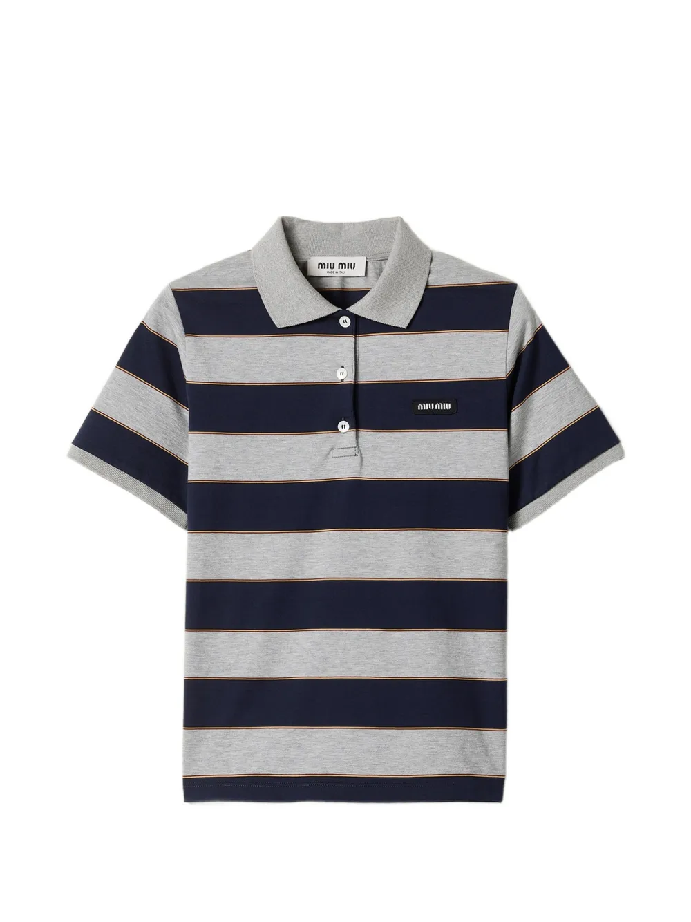 Miu Miu Striped jersey polo shirt - Grigio