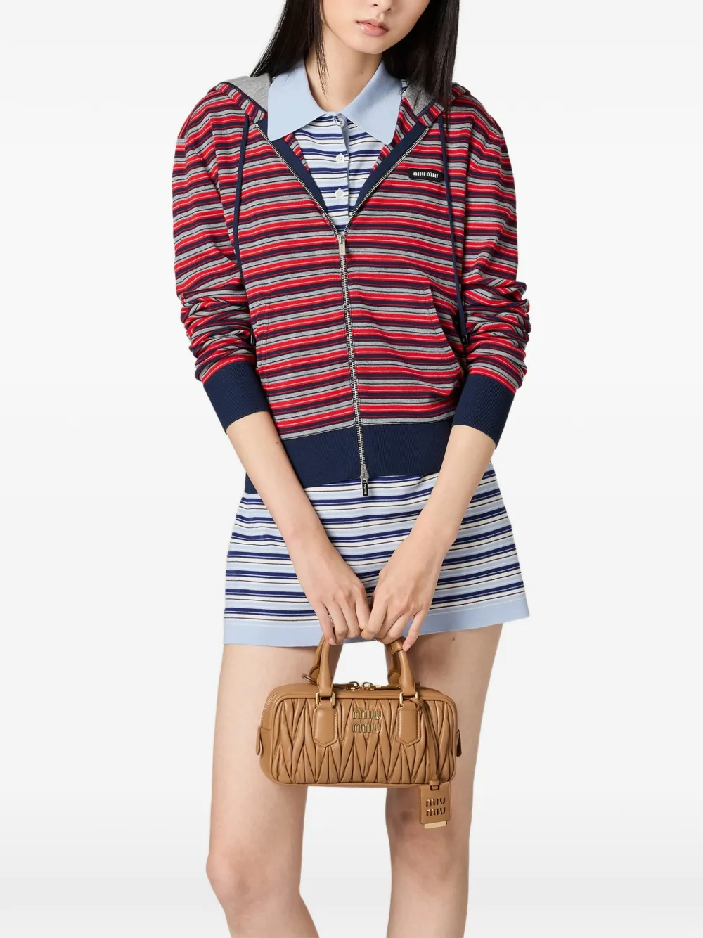 Miu Miu striped hoodie - Rood