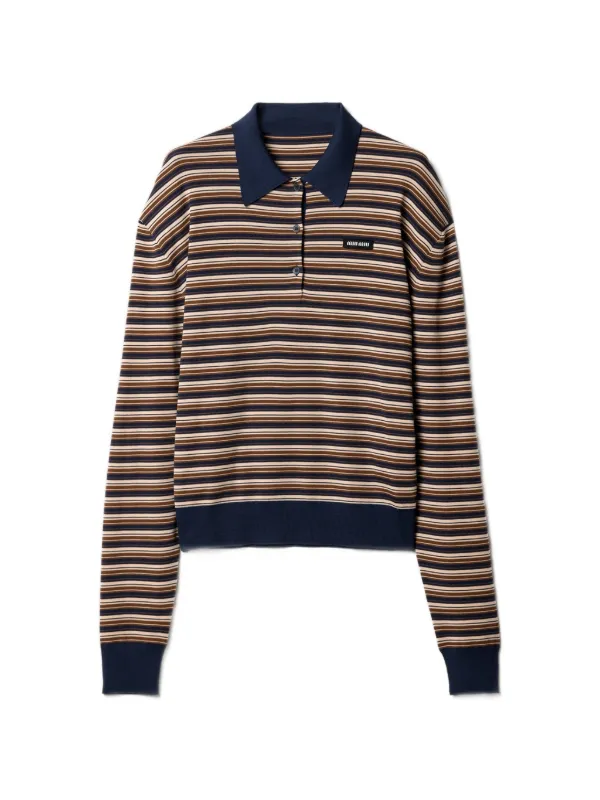Miu Miu Wool Polo Shirt in Neutrals