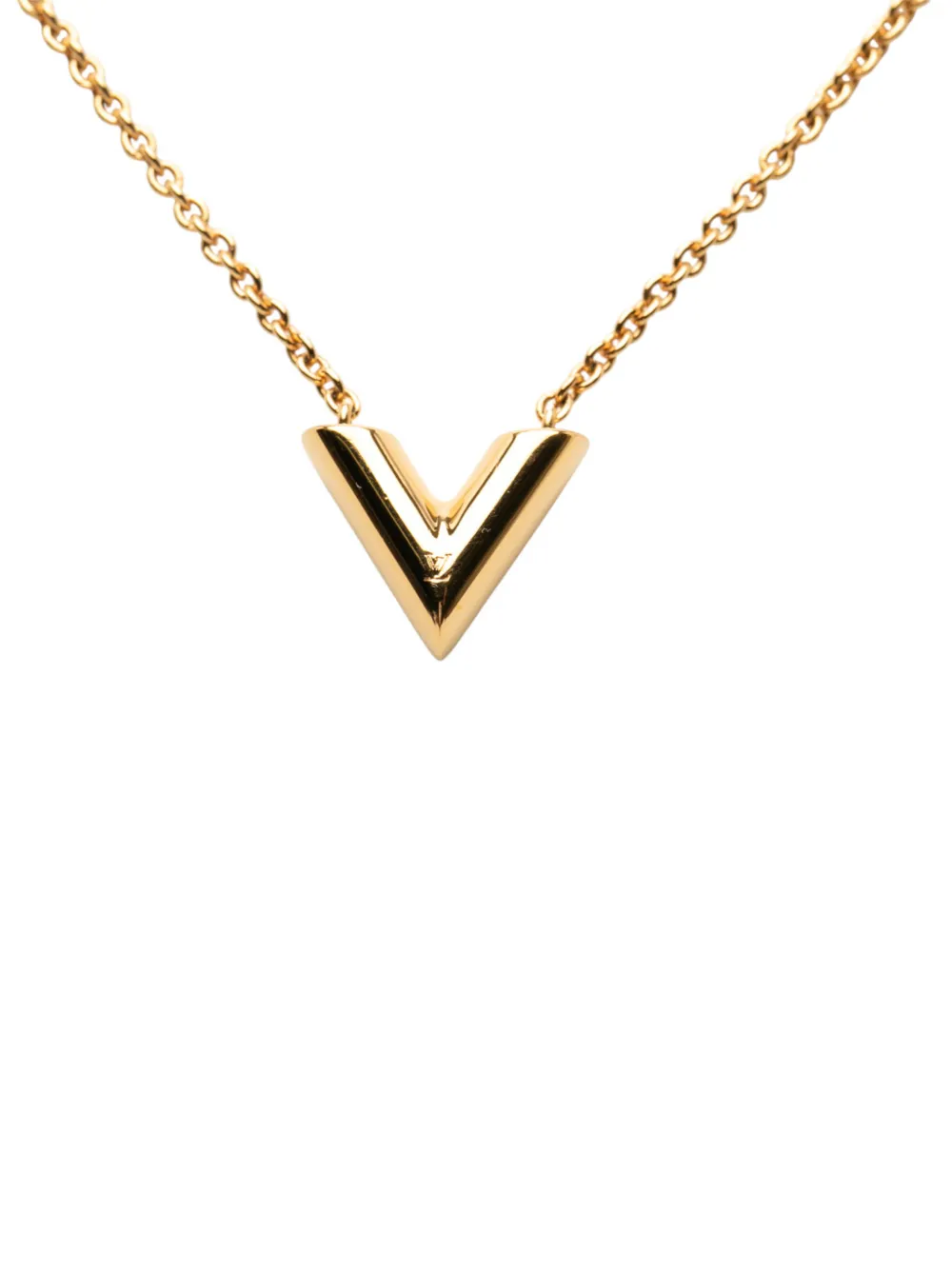 Louis Vuitton Pre-Owned 2019 Gold Plated Essential V Necklace costume necklace - Oro