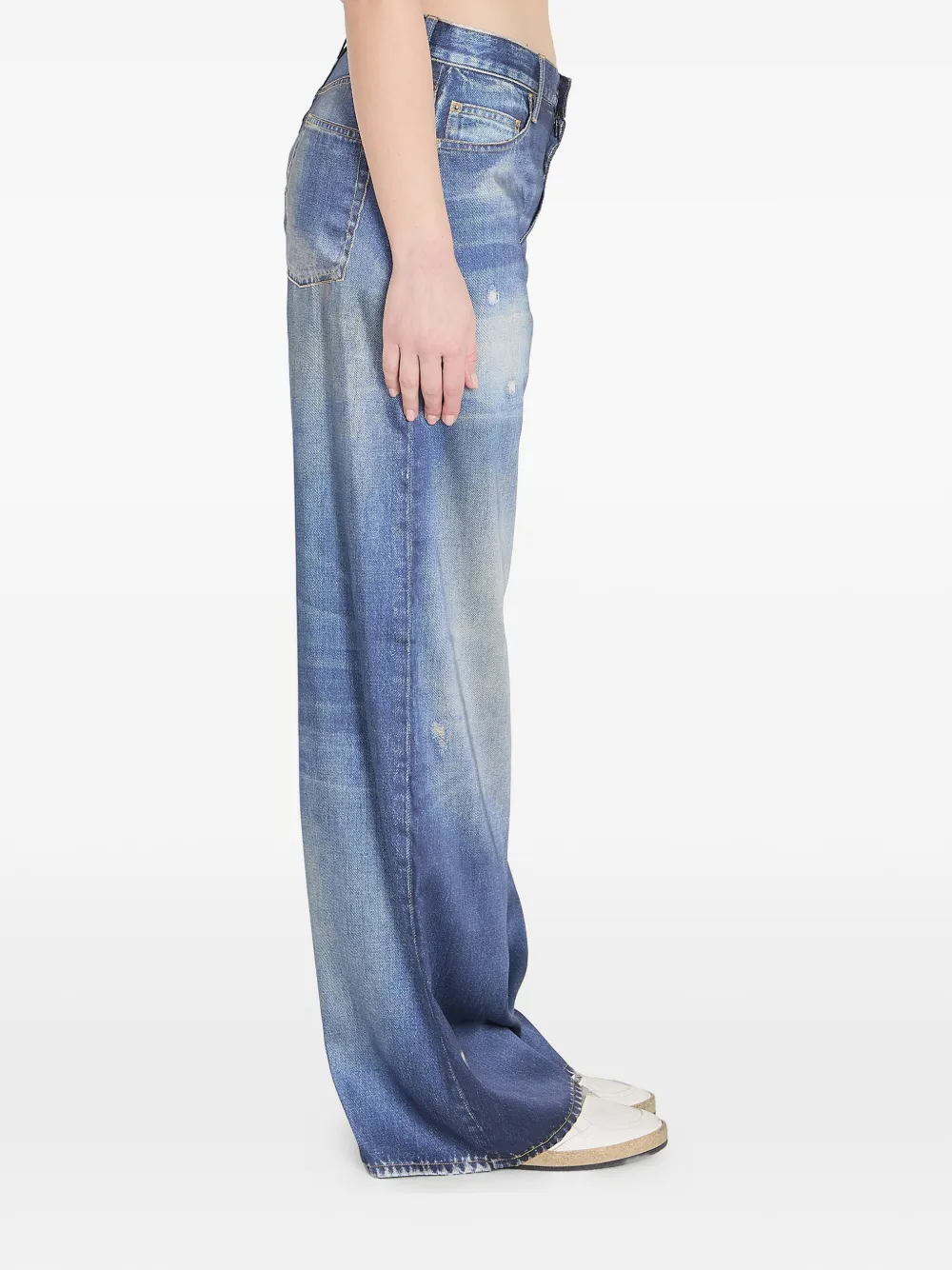 Golden Goose printed five-pocket trousers - Blauw