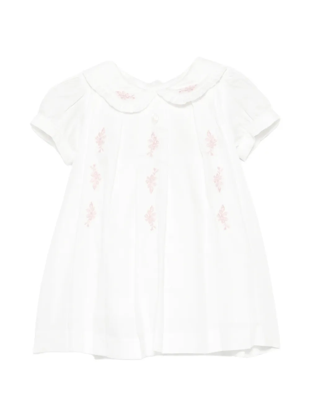 Patachou embroidered ruffled dress - White