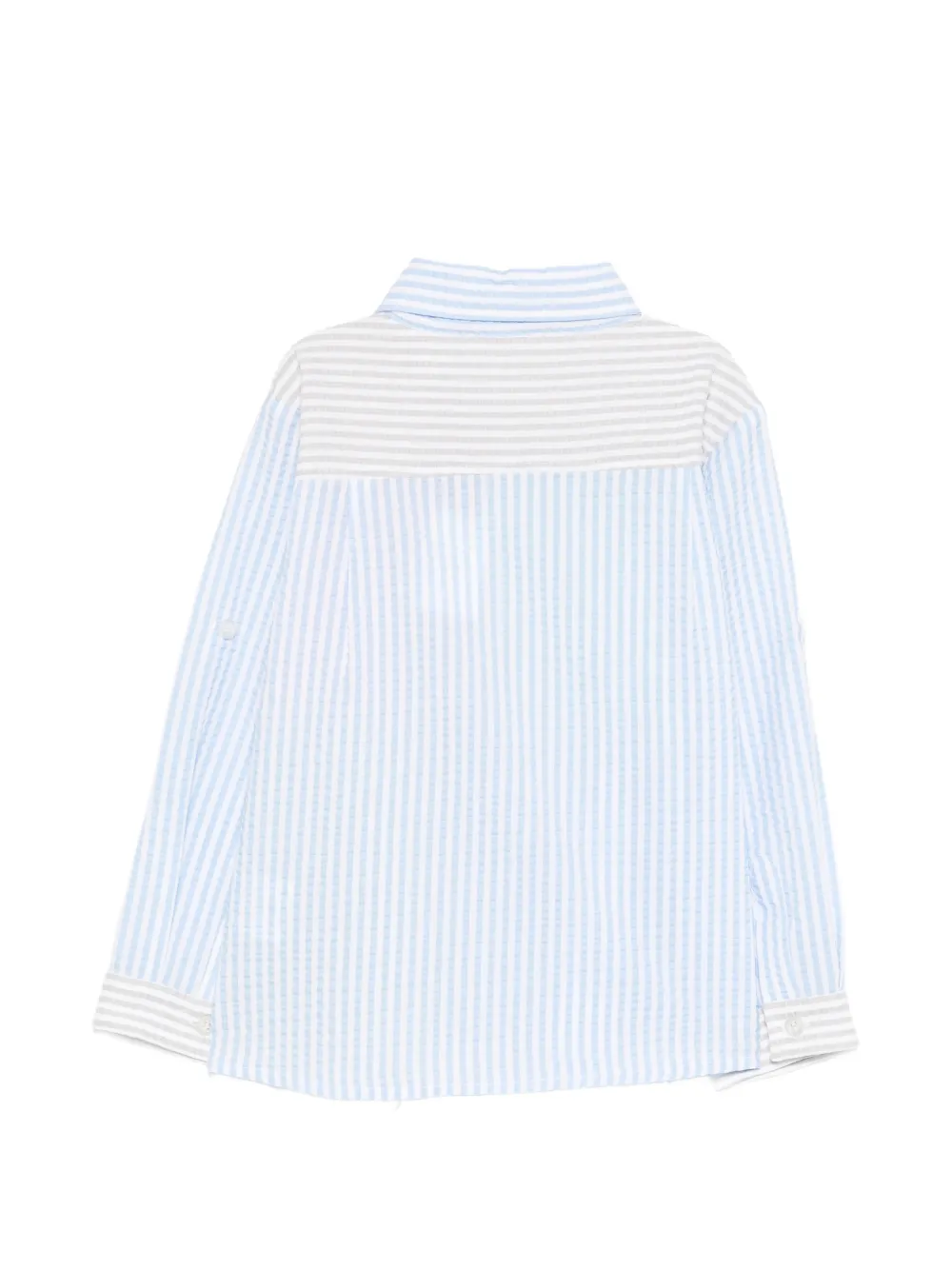  Patachou Striped-pattern Colour-block Shirt - Blue 