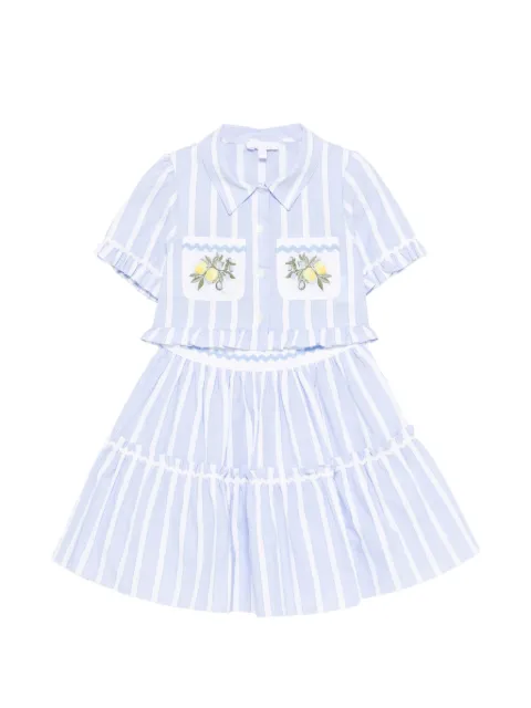 Patachou striped ruffled skirt