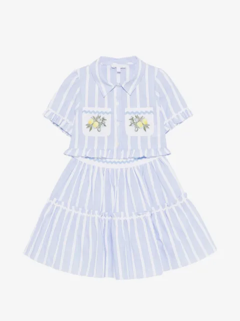Patachou striped ruffled skirt