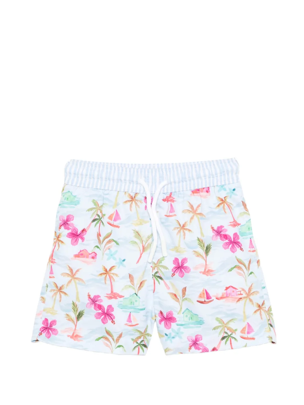 Patachou tropical-print shorts - Blue