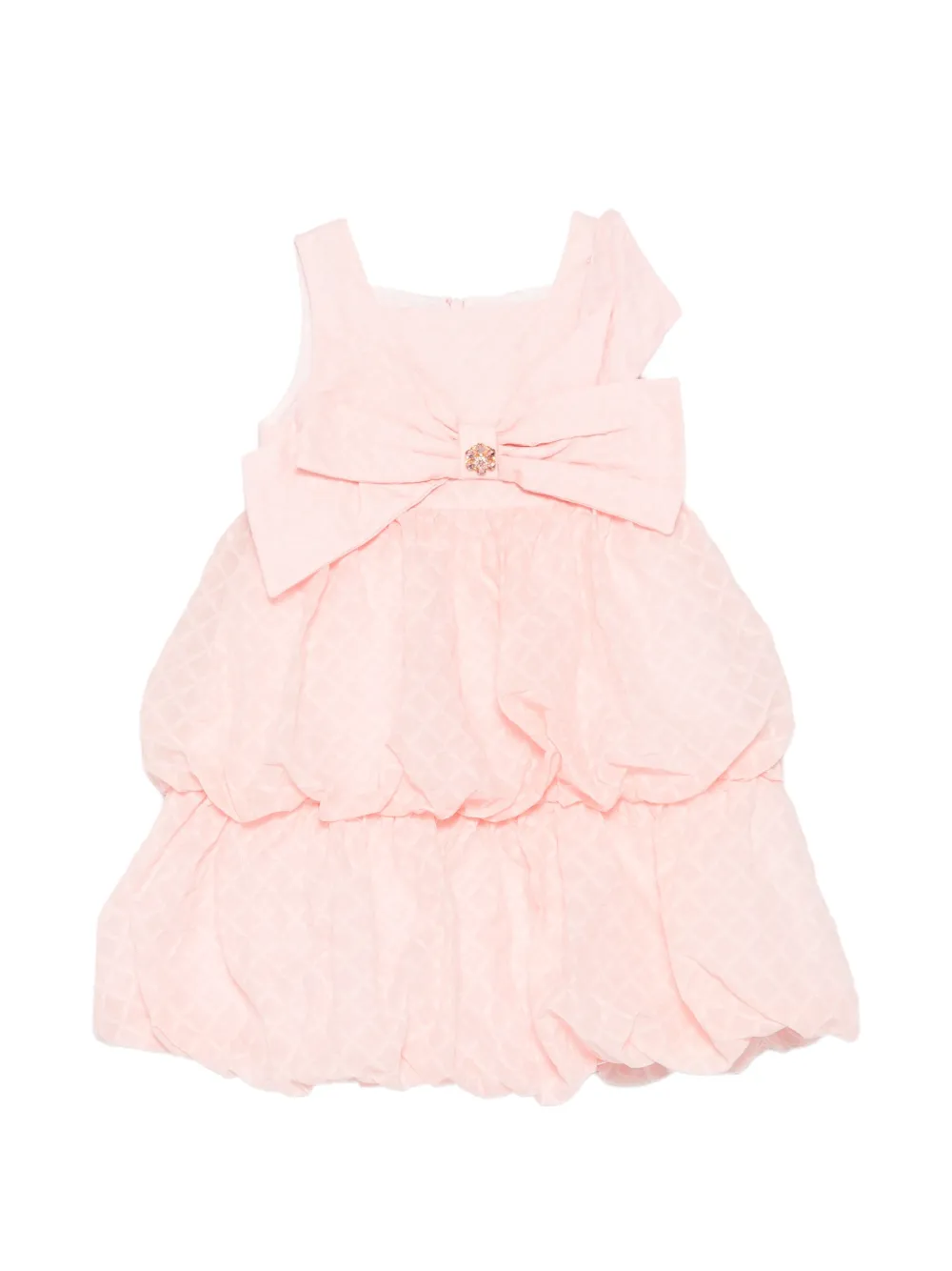 Patachou bow-detail tiered dress - Rosa