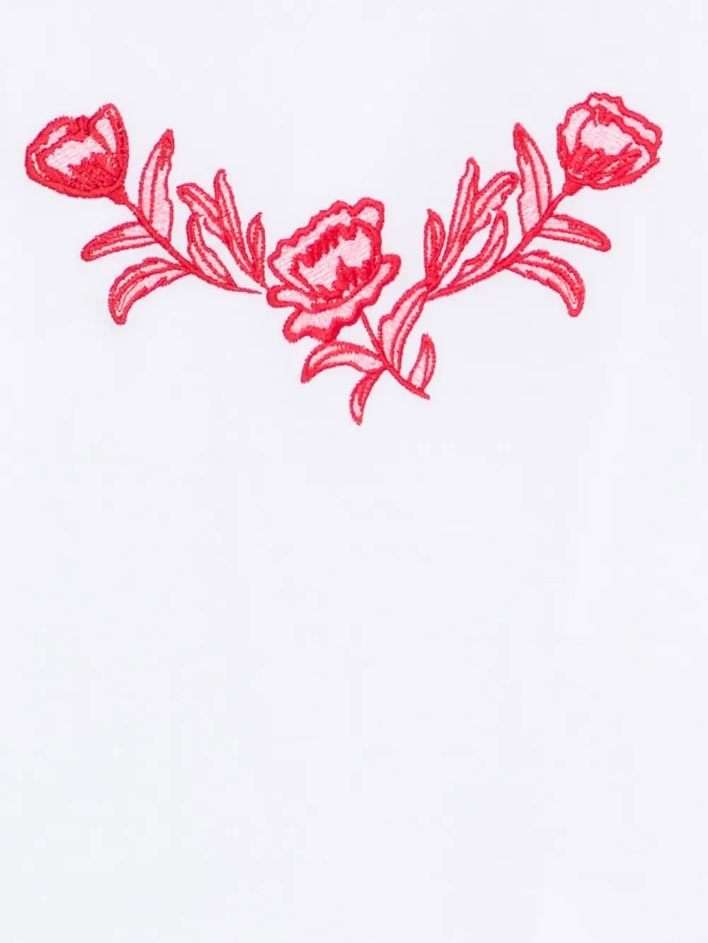 Patachou Top met ruchemouwen en geborduurde bloemen Wit
