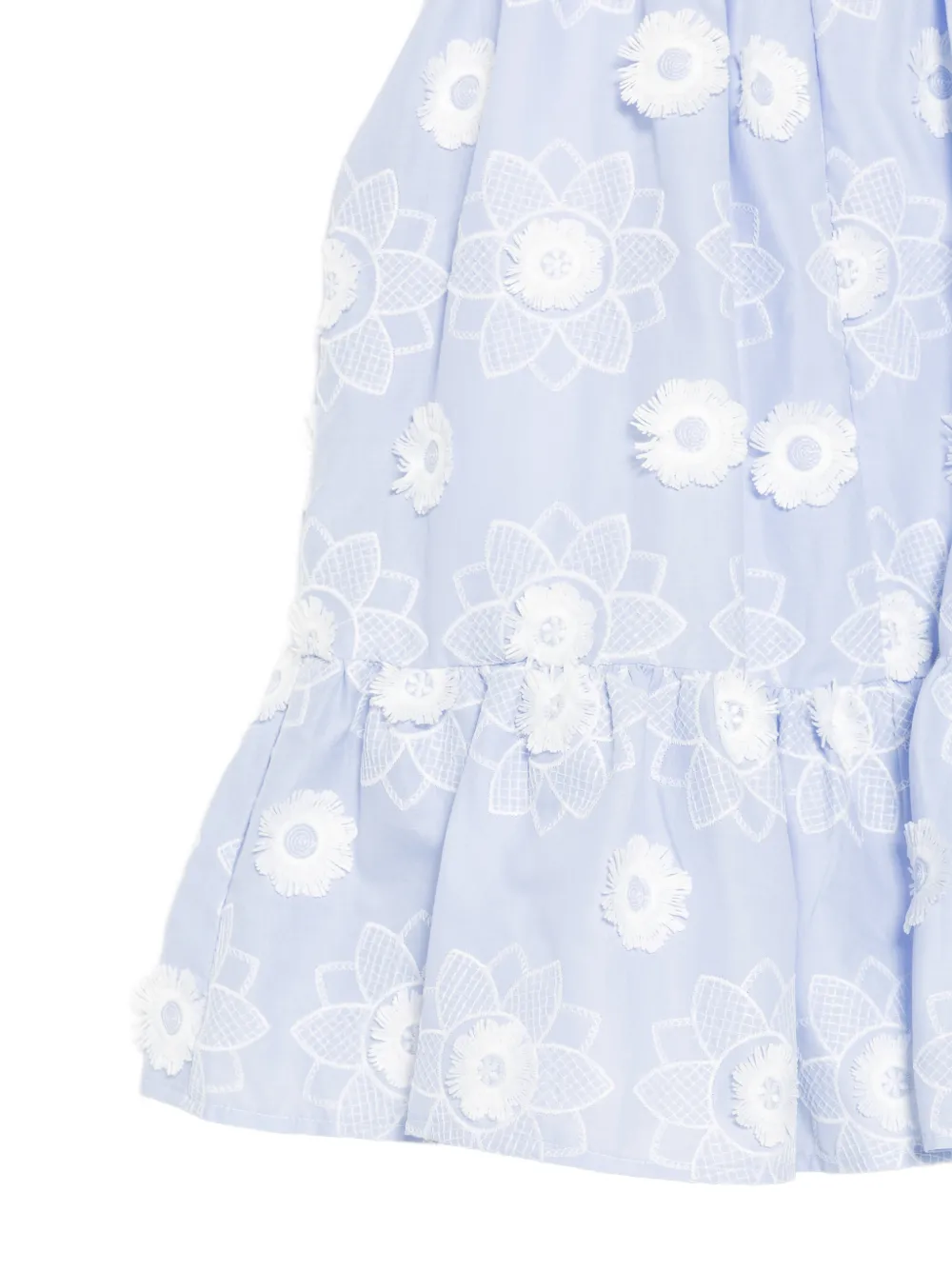 Patachou Jurk met geborduurde bloemen Blauw