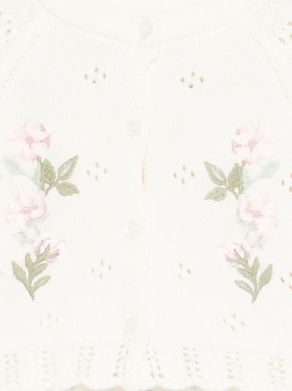 Patachou Gebreid vest met geborduurde bloemen Beige