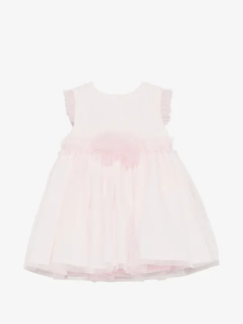 Patachou tulle-overlay ruffled dress